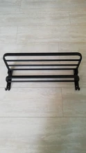 Hanger Organizer Towel-Holder Shower-Rack Bathroom-Accessories Folding Black Aluminum
