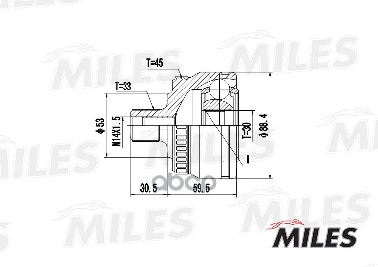 Шрус Audi A4 I/Skoda/Vw Passat V 1.6-2.3 96-08 Нар. Abs Miles Ga20521 Miles арт. GA20521