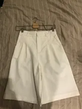 Trousers Short-Pants Wide-Leg Lizkova Korean White High-Waist Summer Casual Women 