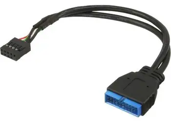 

Internal adapter USB 3.0 2x10pin M / USB2.0 2x5pin F 15cm