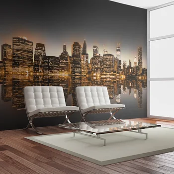 

Wall mural-New York and gold-300x231 cm