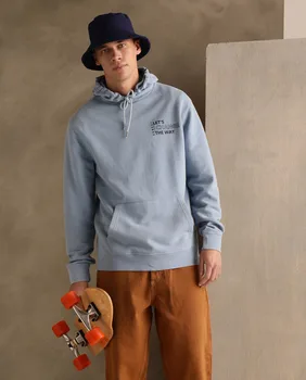 

Men's sweatshirt light blue hooded