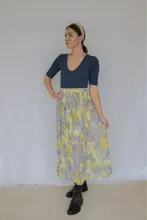 REALEFT-faldas largas plisadas con estampado Floral para mujer, faldas largas de tul, de cintura alta, sueltas, para primavera y verano, 2021