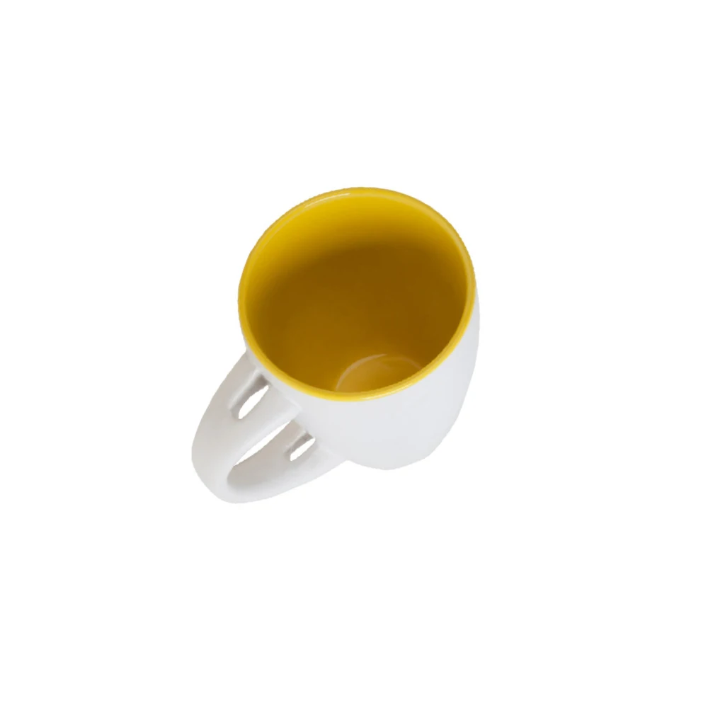 Керамическая чашка Nectar, подходит для горячих и холодных напитков, здоровая и экологически чувствительная, ложка, 200 мл, желтая и белая Коло