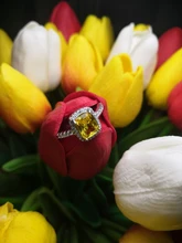 De Lujo mujer chica de cristal anillo de piedra de circonia cúbica bohemios plata Color blanco rosa amarillo anillo promesa anillos de compromiso para las mujeres