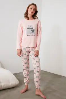 

Trendyol Embroidered Knitted Pajama set THMAW21PT0640