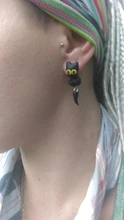 Pendientes de vinilo hechos a mano de arcilla polimérica 3D para mujer, aretes de animales, pendiente de gato, cierre de tuerca, joyería