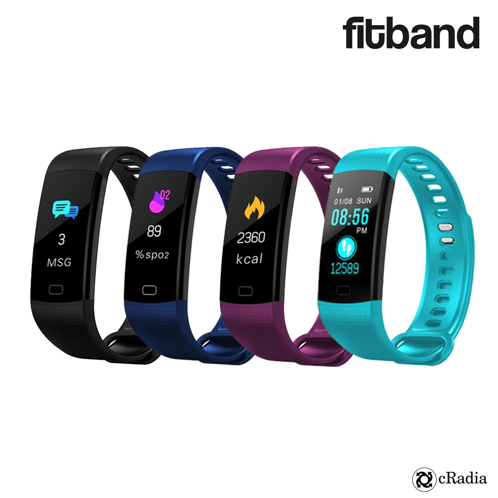 Bluetooth à Prova Pulseira Inteligente Display Colorido Fitness Rastreador Dwaterproof Água Inclui 4 Cores Freqüência Cardíaca Pressão ar - Image 4