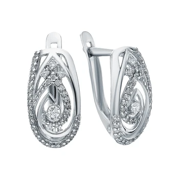 

Silver earrings with cubic zirconia sunlight sample 925 test
