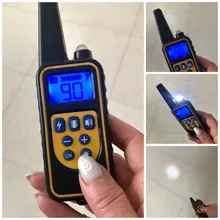 Collar de entrenamiento eléctrico para perro, Control remoto para mascotas, vibrador recargable a prueba de agua de 800m con pantalla LCD, adecuado para todos los perros