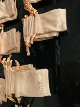 Bolso de diseño de logotipo bolsos con cordones personalizados, embalaje de joyería, elegante, para recuerdo de boda, color rosa, franela, cosméticos, 100