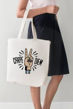 

Angemiel Bag Large Cerpe Diem Moment Age Tote Shopping Beach Bag