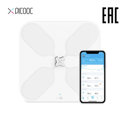 Электронные смарт весы Picooc S3- умный подход к поддержанию формы - Цвет: Белый