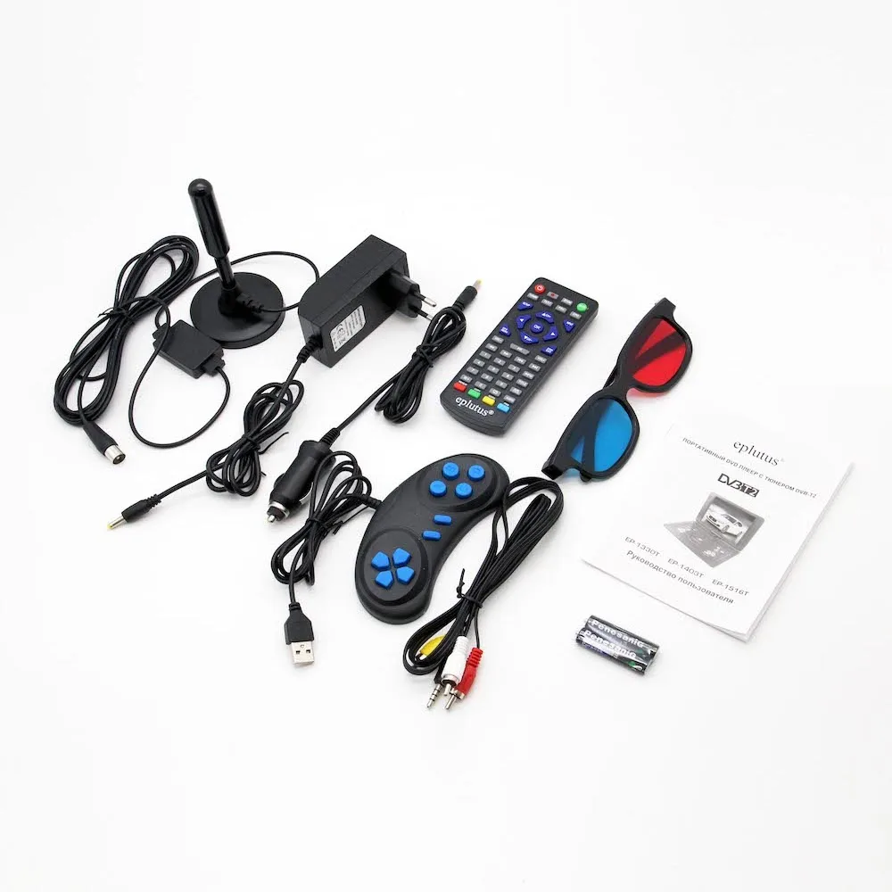 Портативный DVD плеер 15" Eplutus EP-1403T c цифровым тюнером DVB-T2