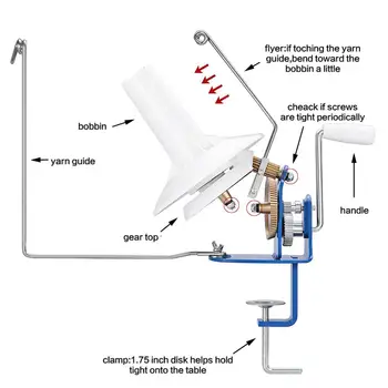 

White + Blue Metal + Plastic Double Gear Large Fixed Hand Cranking Machine -1