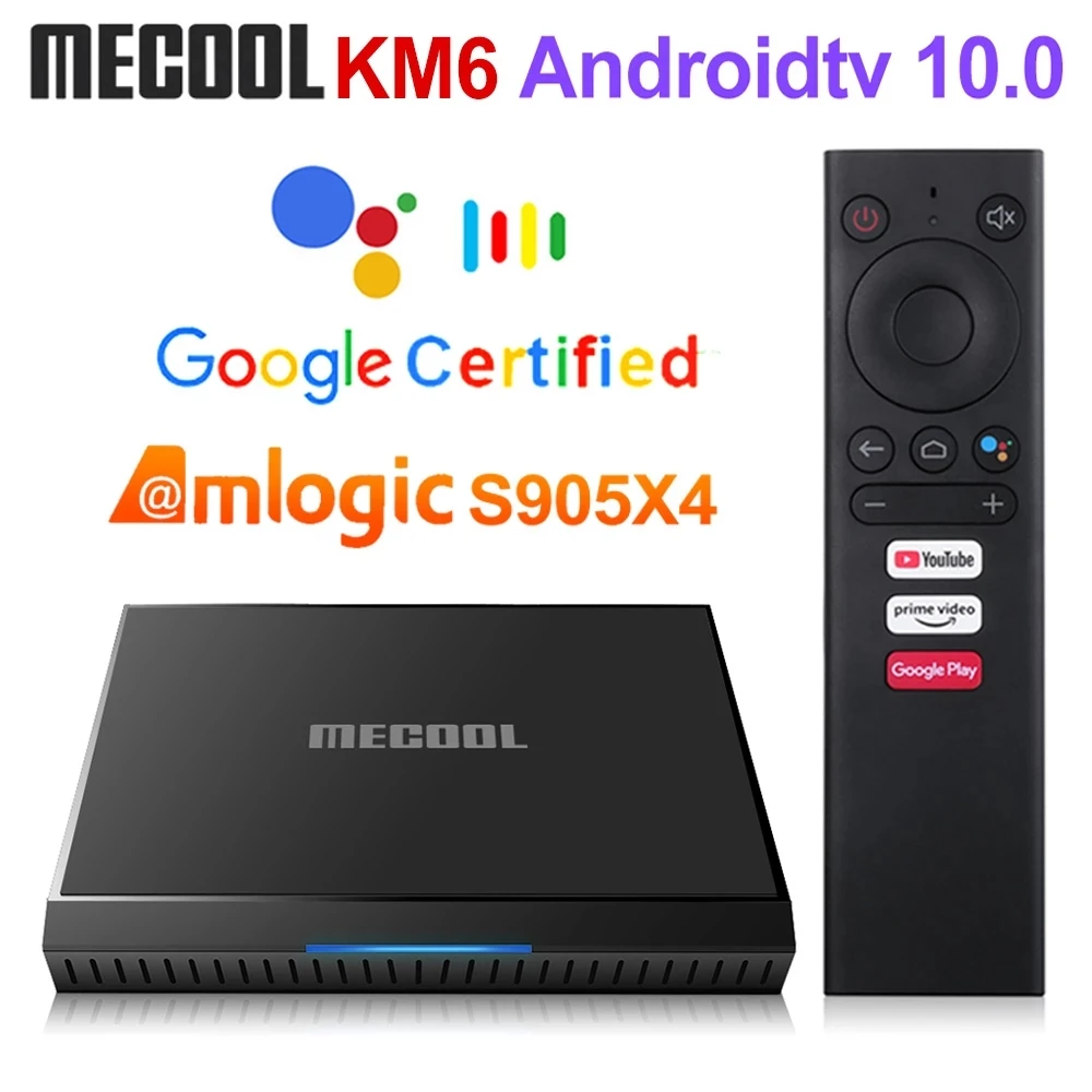 ТВ приставка Mecool KM6 Amlogic S905X4 Android 10 2 Гб 16 Wifi 6 BT5.0 Google Certified поддержка AV1 USB3.0 1000 м телеприставка|ТВ-приставки и