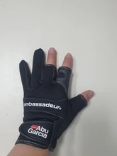 ABU Garcia-guantes de pesca de cuero de alta calidad, cómodos, antideslizantes, para pesca al aire libre, 1 par