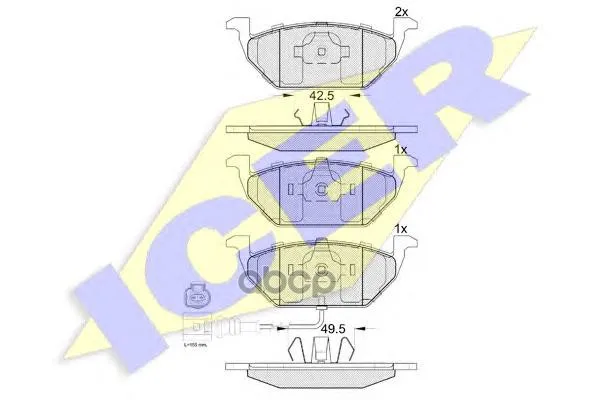 181349_колодки Дисковые Передние! Seat Leon/Ibiza, Vw Bora/Golf 1.2-2.0i/D 00 Icer 181349 Icer арт. 181349