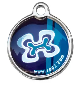 

Address on dog collar rogz fancy dress blue l-31 mm