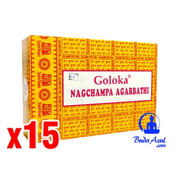 

Incienso Goloka Amarillo Nag Champa 12 Cajas de 15 gramos + Muestras Gratis Envío desde España