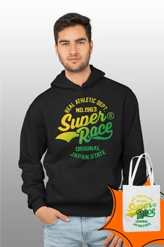 

Angemiel Wear Super Race Black Male Hooded Sweatshirt Bags Kombin