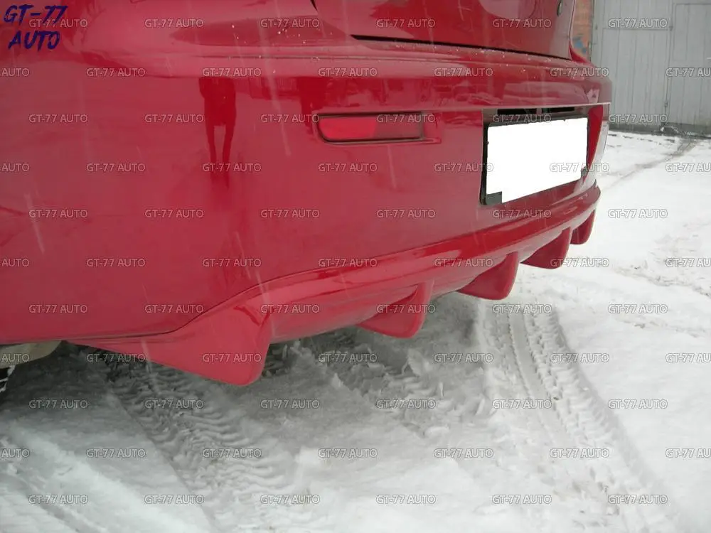 Декоративная накладка заднего бампера для Mitsubishi Lancer X 2007- диффузор на бампер для одной трубы внешний материал АБС-пластик тюнинг стайлинг