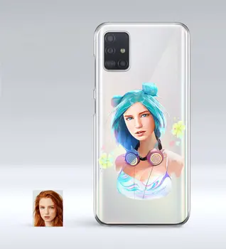 

Personalized Women 'S Abstract Caricature Of Samsung Galaxy A51 Thin Transparent Silicone Phone Kapağı-23