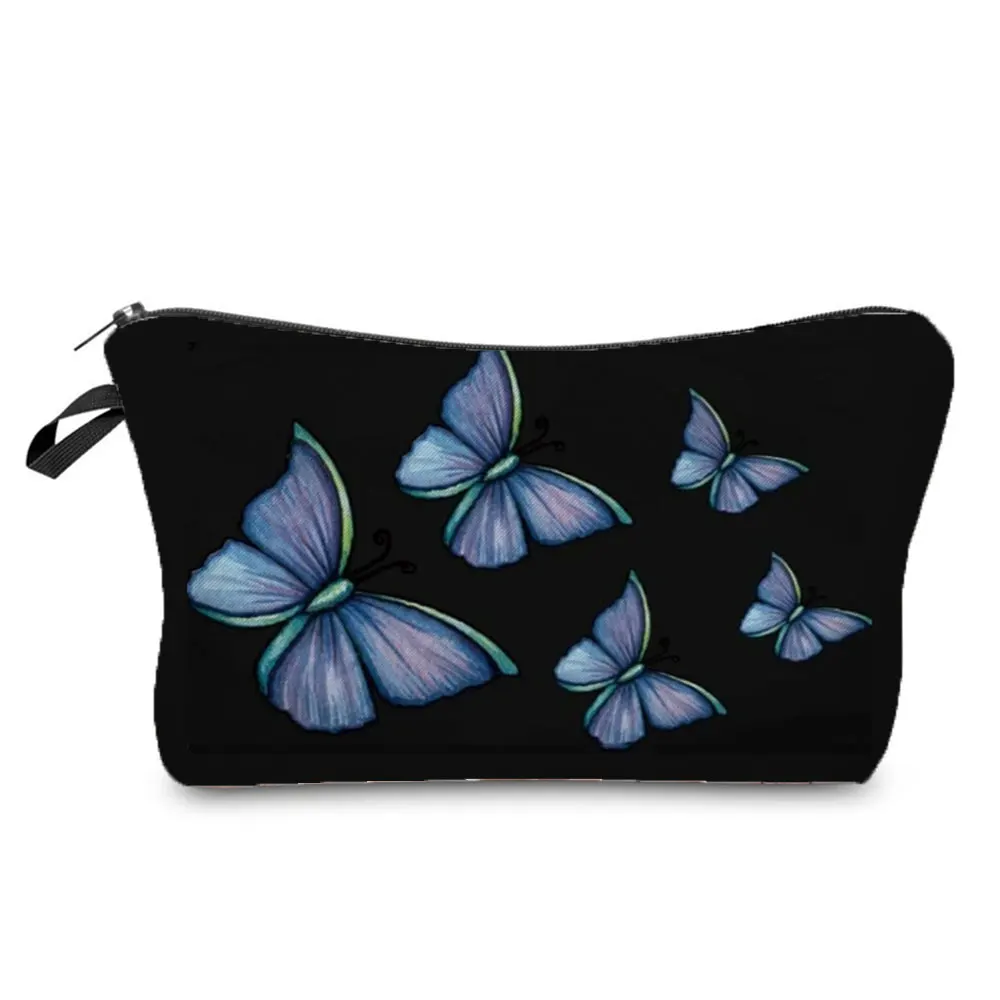 Beautiful Butterfly Printing Girl's Cosmetics Bag Women's Lipstick Storage Coin Purse Makeup Bags With Zipper Organizer Boxes 6