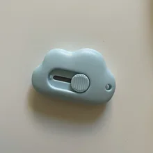 Mini cuchillo de utilidad portátil, cuchilla de corte de papel, suministros de corte de oficina, Color Conejo, Nube bonita