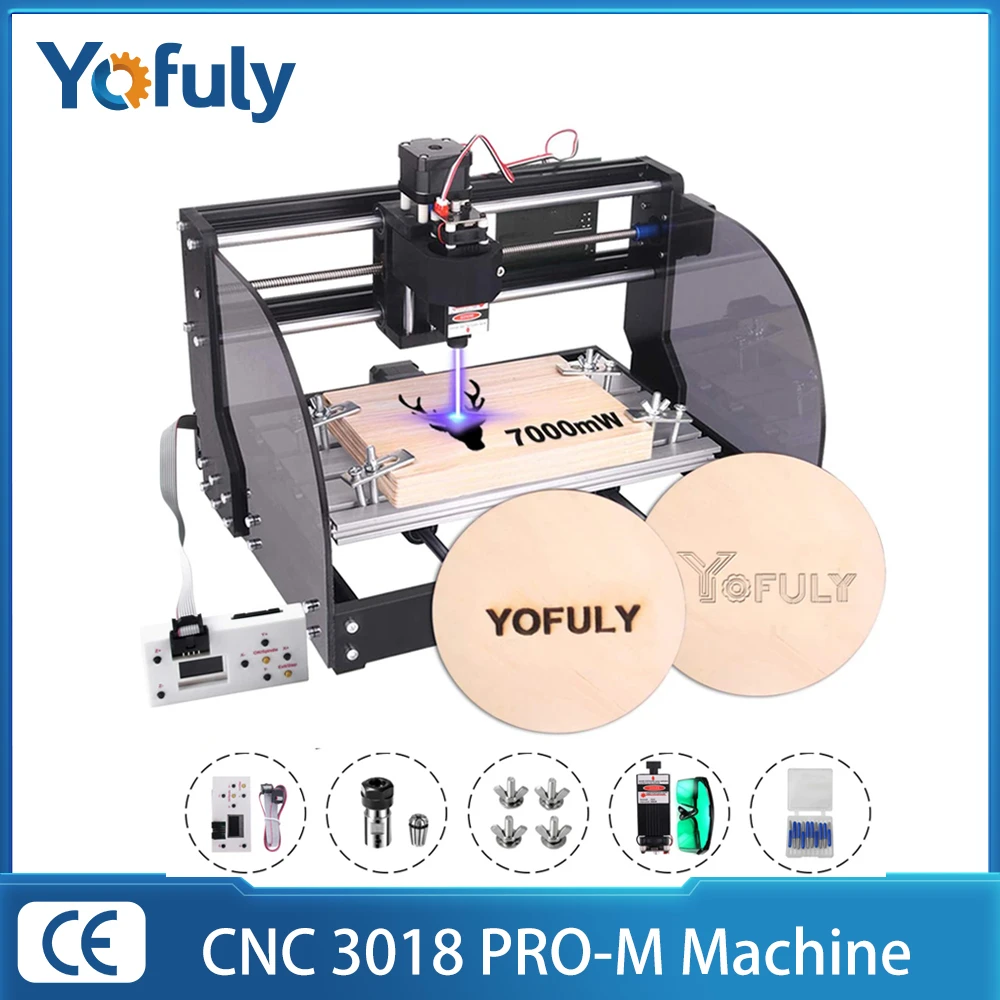 wood work bench CNC 3018 Pro Max Engraving Machine DIY 20w Laser Engraver 2 in 1 3-Axis GRBL Milling Wood Router PCB PVC Mini CNC Crave Machine central machinery band saw