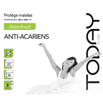 

TODAY Protects Mattress/Alese Absorbent Anti-Mite 160x200cm - 100% Cotton