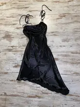 Asymmetrical Dress Satin-Straps Backless Julissa Mo Metallic Elegant Female Women Summer