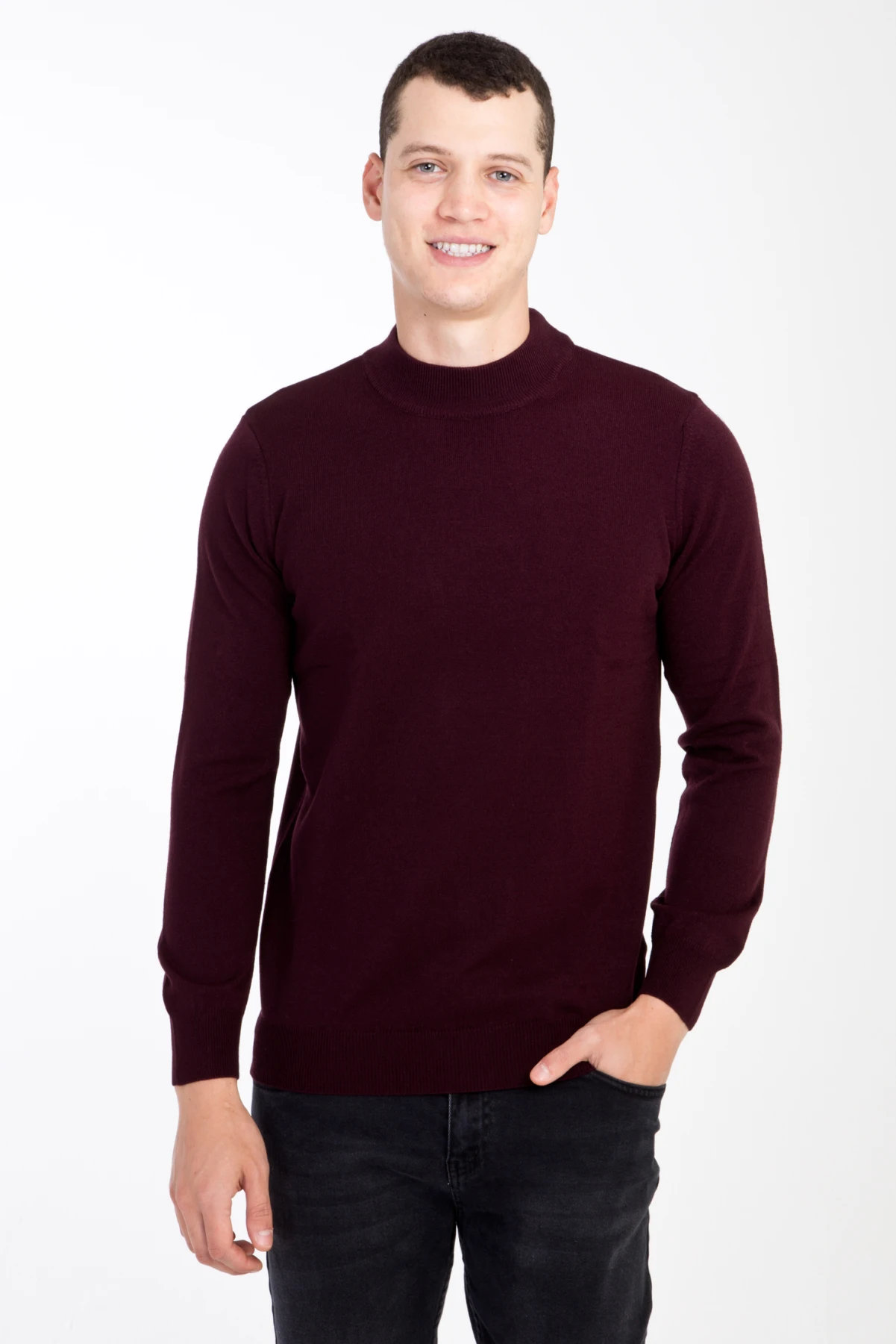 

Kigili Round Neck Sweater Autumn Winter High Quality Warm Cool Long Sleeve Pullovers Men Solid Outwear Fit Knitting Clothing