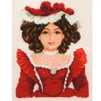 

2002-75032 vervaco 'Lady embroidery set in red '20*26 cm