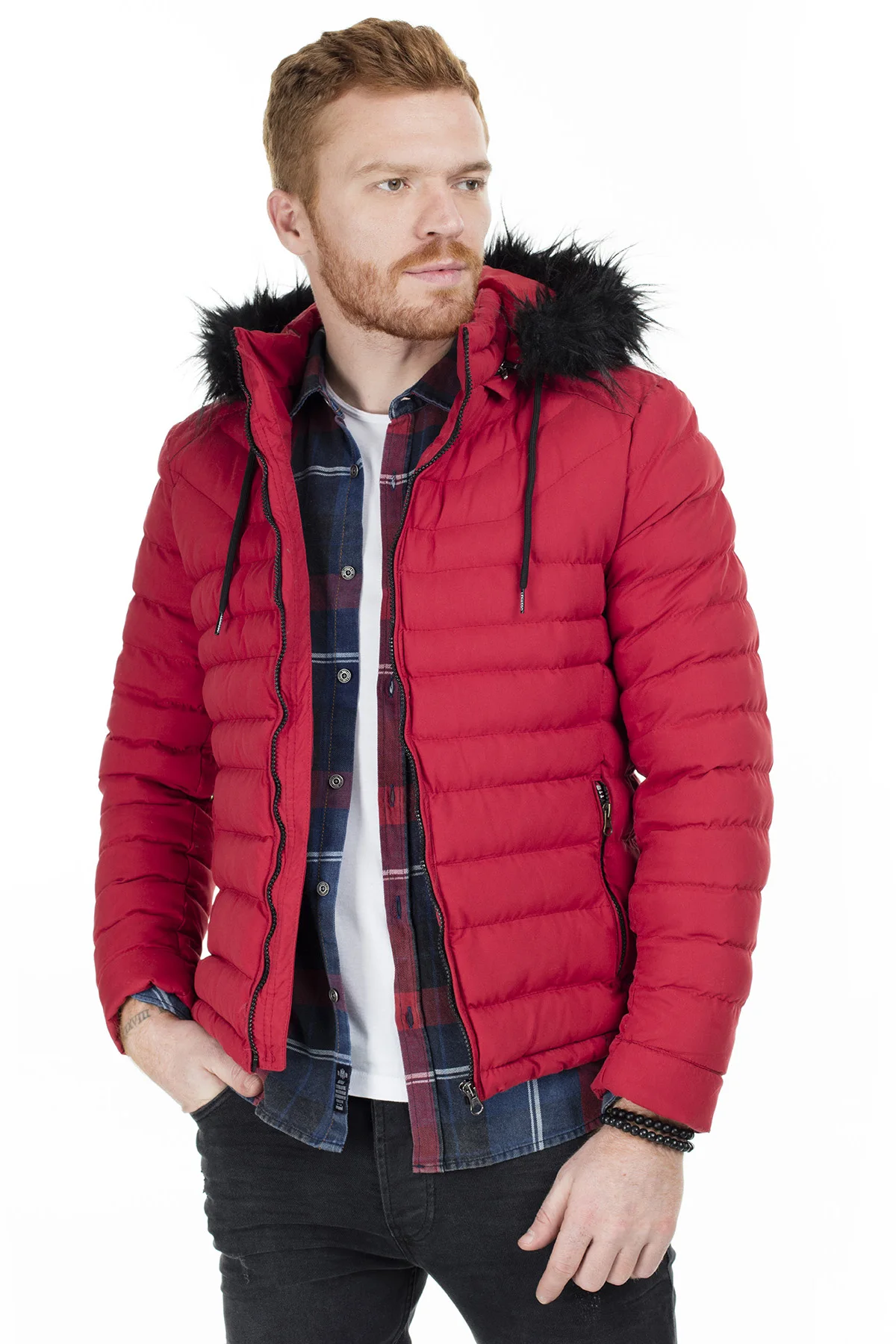 Красный Buratti с капюшоном Slim Fit пальто мужские пальто 55618K5050 - Цвет: Красный