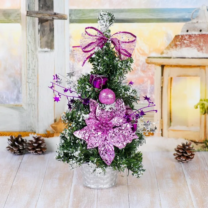 Xmas tree decor Winter Forest 17*27 cm lilac | Дом и сад