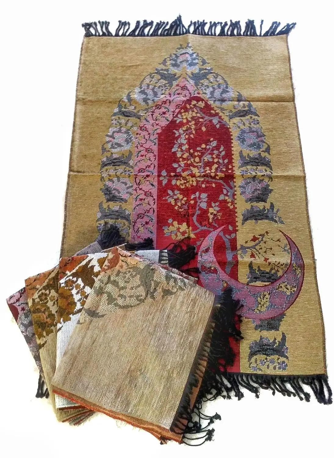 

Islamic Muslim Prayer Rug Chenille Velvet Umrah Hajj Gift Wholesale Retail Worship Cover Qibla 120x67cm Tapestry Lightweight-03