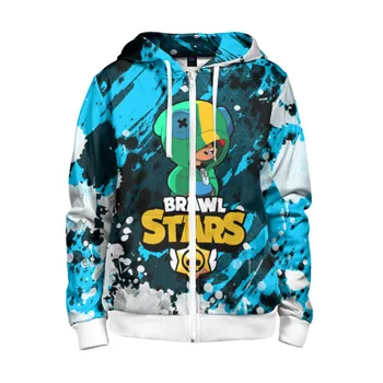 

Children's sweatshirt 3D with zipper Brawl Stars Leon