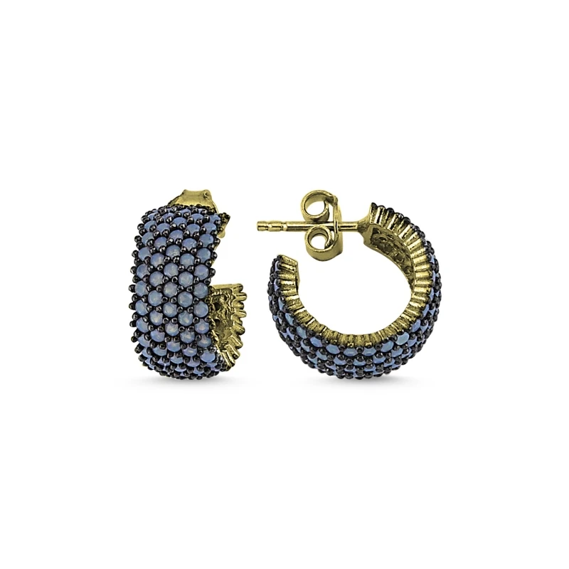 

Silver 925 Sterling Gold Plated 5 Must Nano Gemstone Tamtur Earrings