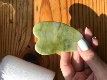 Gua sha-masajeador Facial de Jade Natural, tablero raspador Facial, Guasha, meridiano, relajación muscular, estiramiento de la piel, espátula fina