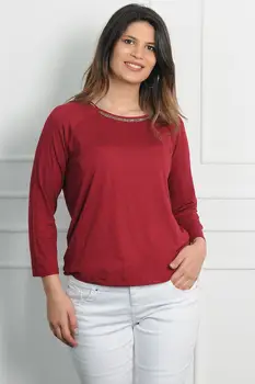 

Sans Textile Women 'S Collar Stone İşli Viscose Blouse 65 N15903