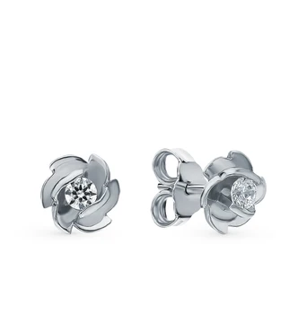 

Silver earrings with cubic zirconia sunlight