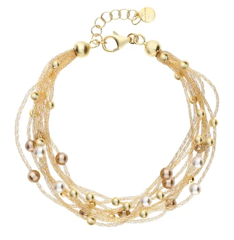 

Silver Bracelet with pearls sunlight sample 925