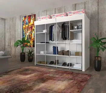 

Room multi-purpose non-woven fabric wardrobe folding portable wardrobe closet cabinet dust-proof fabric wardrobe home furniture