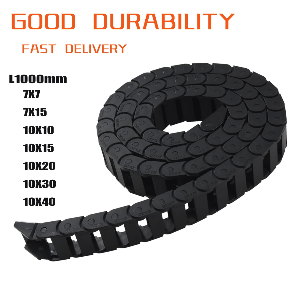 Cable Chains 7x7 7X15 10x10 10x20 10x30 10x40mm Bridge Type Non-Opening Plastic Towline Transmission Drag Chain for Machine