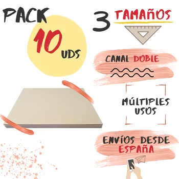 

Pack 10 planchas cartón canal doble, cartón para proteger la superficie, pintura, reformas. Elija su tamaño. Envíos desde España