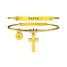 

KIDULT LIFE Collection stainless steel PVD gold CROSS FAITH 231672 faith