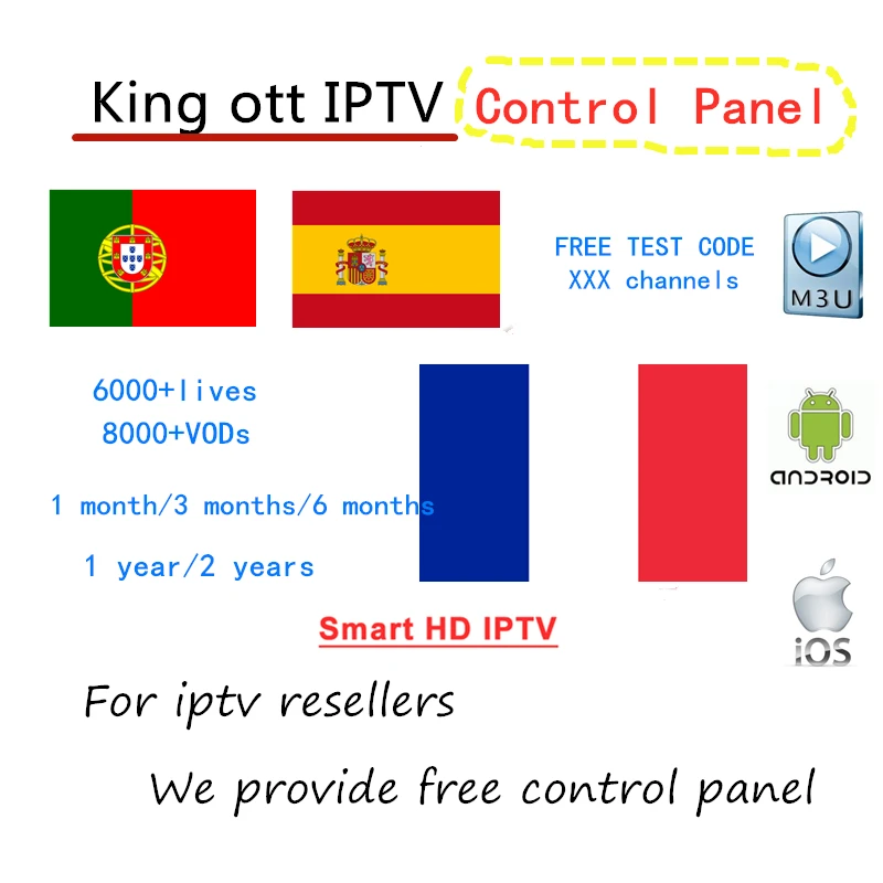 

Credits With Control Panel For IPTV USA Canada France Albania Spain Belgium Portugal Europe Iptv subscription m3u X96mini tv box