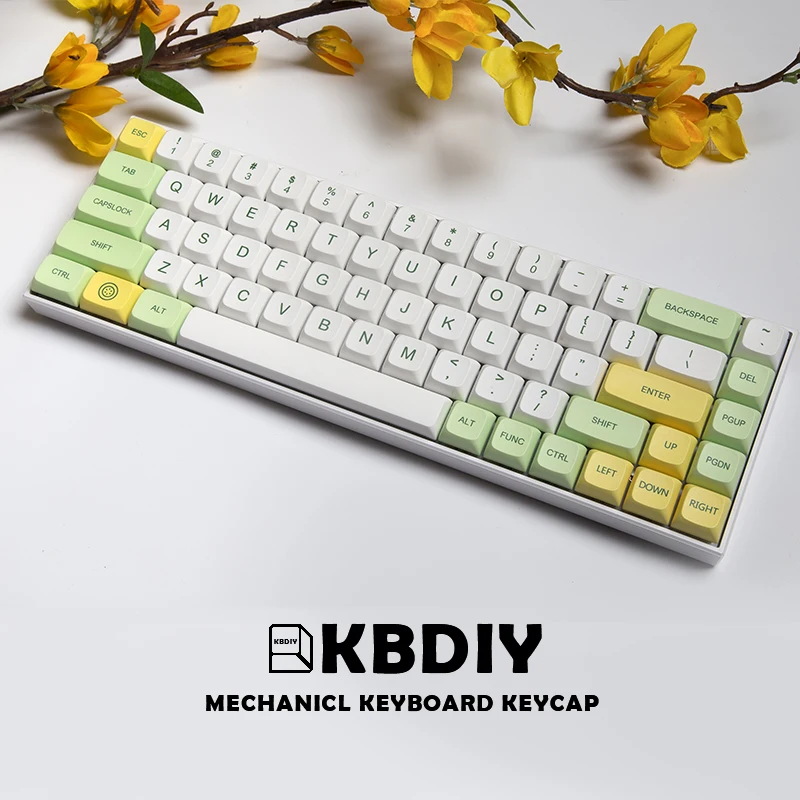 computer keypad KBDiy 124 Keys/Set XDA Profile Keycap Green Japanese DIY PBT DYE-SUB Mechanical Keyboard Keycaps for GK61 Anne Pro 2 TM680 standard computer keyboard