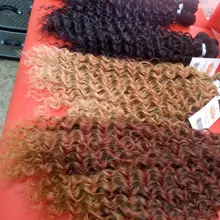 FASHION IDOL-mechones de pelo rizado Afro, extensiones de cabello sintético de Color rubio 613, Color natural, 6 uds., 20, 22 y 24 pulgadas